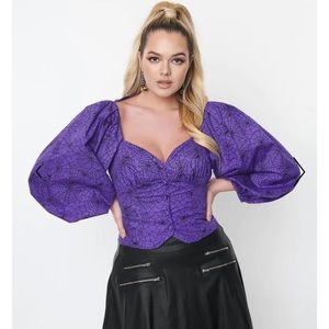 NWOT Unique Vintage purple spiderweb top